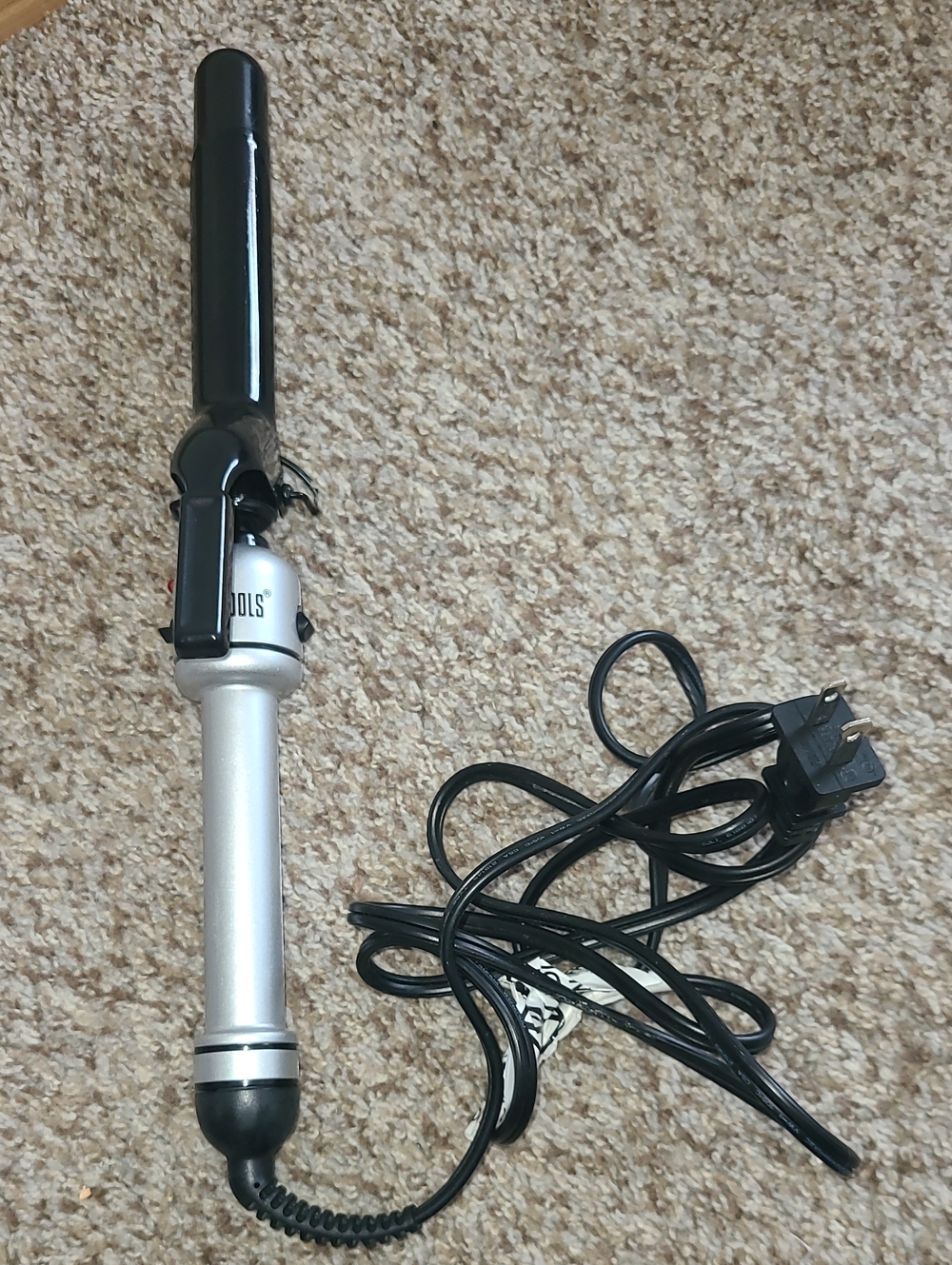 Hot Tools Nano 1"Silver and Black Curling Iron